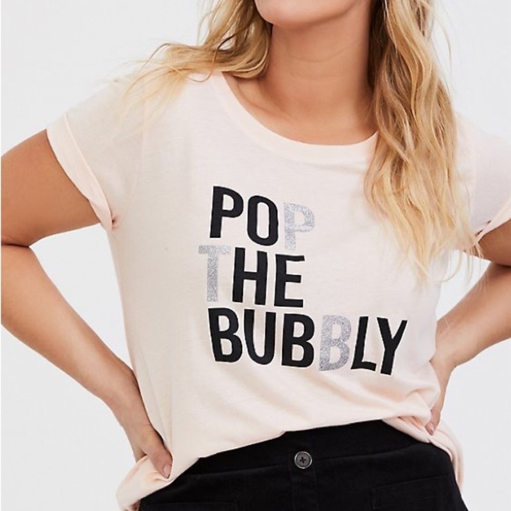 Torrid Pop The Bubbly Light Pink Crew Tee